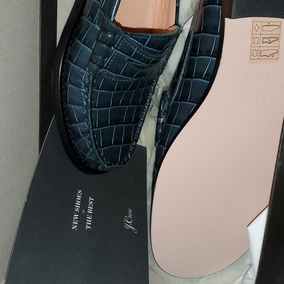 JCREW LEATHER BNIB J.CREW! Crocodile Embossed LEATHER LOAFERS - Picture 5 of 6
